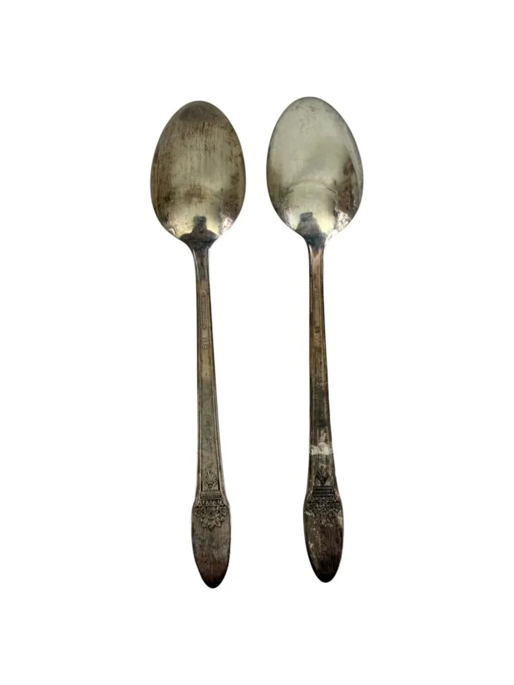 VTG 1847 Rogers Bros First Love Silverplate Flatware 52 PC Set‎ Floral Art Deco